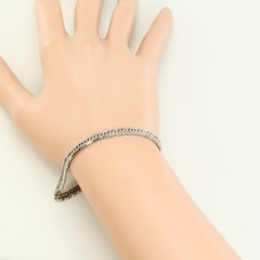 18K White gold Bracelet 18cm Curb Chain 8side triple 10.0g Free shipping Used