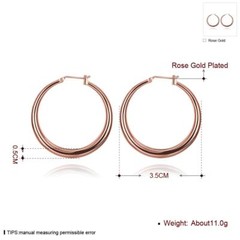 18K Rose Gold Latch Back Hoop Bali Earrings L124