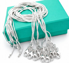 10PCS wholesale 925 sterling solid silver 1MM 16-30inch snake chain necklace
