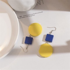 Wooden Earrings for Women Bohemian Yellow Square Green Round Disc Dangle Drop…