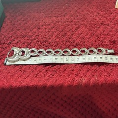 Napier Signed Silver-Tone Crescent Link Chain Bracelet 19cm Box Clasp – Rare