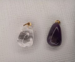 Gemstone Gold Tone Pendant Necklace 4 Interchangeable Gemstones