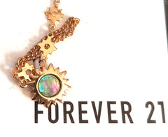 Forever 21 Sun Shape Charm Goldtone Adjustable Hand Chain New with Tags