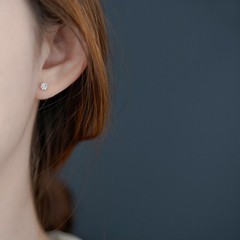 Sparkling Clear CZ Pavé Round Tiny Mini Stud Earrings Unisex Women Men Gift