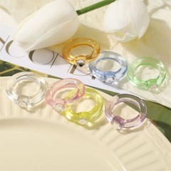 Colorful Crystal Transparent Rings – Aesthetic Acrylic Ring Girl Trendy Jewelry