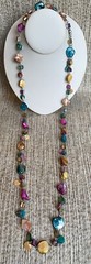 NWT Croft & Barrow Multi Color Sparkly SHELL Extra Long Statement Necklace $36