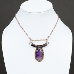 Memorial Day Sale Oval Star Amethyst Gemstone Copper Mother Boho Pendant Jewelry