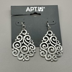 Apt. 9 Earrings Silver Tone Scroll Teardrop Dangle Womens Fashion Jewelry 2″