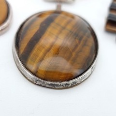 Tigers Eye Jewellery Job Lot Crystal Stone Mix Bundle Pendant Silver x4