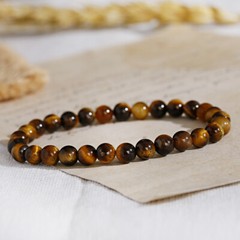 1pc Classic Simple Temperament Yellow Tiger Eye Fashion Versatile Bracelets Gift