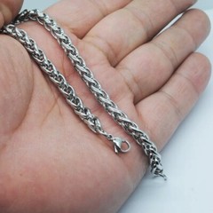 Stainless Steel Silver Wheat Braided Chain Bracelet Mens & Womens 7″ 8″ 9″ 10″