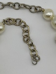 Faux Pearls Cluster Statement Collar Necklace Cream Silver-Tone Adjustable Clasp