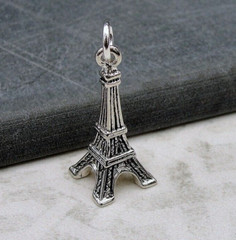 Silver 3D Eiffel Tower Charm – Paris Charm – France Charm – Travel Charm Jewelry