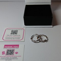 Cate & Chloe Hoop Earrings Silver Tone Metal Round Hinged Closure