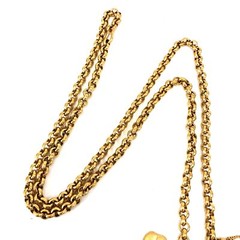 CHANEL Icon Charm Coco Mark Quilted Bag Heart Gold Plated Women’s 50cm Chain