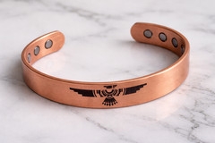 Pure Copper Bracelet 30gr Copper Arthritis Pain Therapy Cuff Bangle Thunderbird