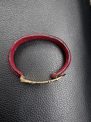 Gucci Bracelet Authentic OLD GUCCI Leather Gold Bangle 19.5cm From Japan