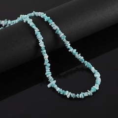 Amazonite Rough Nugget Beaded Long Necklace in 925 Sterling Silver for Women, 24