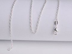 18″ Necklace 1 PC 925 Silver Rolo Chain Male/Female UNISEX