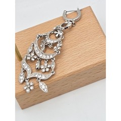 Stunning Rhinestone Chandelier Statement Earrings – Silver Tone