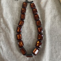 Joan Rivers Large Orange Gemstone 18” Necklace With Lobster Clasp 7318