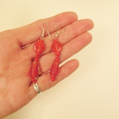 4 Pairs Handmade Beaded Simple Teardrop Glass Resin Earring Party Mix WHOLESALE