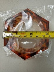 St John Lucite Bangle Bracelet Logo Chunky Tortoise Statement Runway Hexagon New