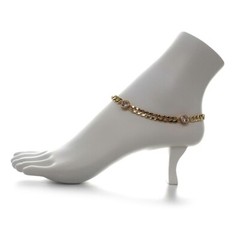 10″ CONCAVE CUBAN CURB LINK CHAIN QUALITY ANKLET 6mm CZ BRACELET 14K GOLD PLATED