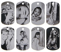 CUSTOM MADE PERSONALIZED PHOTO LASER DOG TAG PICTURE PENDANT w/ 24″ BALL CHAIN