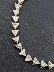 9 Ct Trillion Simulated Diamond 925 Yellow Sterling Silver Women Tennis Bracelet