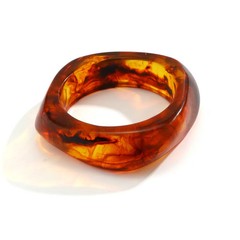 Acrylic Bangle Bracelet Women Geometric Irregular Wide Open Round Layer Jewelry