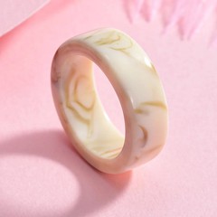 Resin Acrylic Colorful Geometric Rings Women Thin Round Modern Wedding Jewelry
