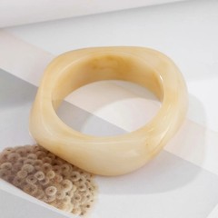 Punk Geometric Wide Bangle Bracelet Acrylic Big Irregular Style Women Jewelry