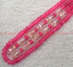Wonderful Beatiful 4x6mm Multicolor Gemstone Round Beads Necklace 50”