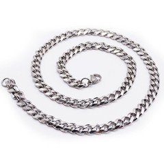 16-30″ Stainless Steel Silver Chain Cuban Curb Womens Mens Necklace 3/5/7/9mm