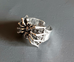 Spider Adjustable Ring Gothic Biker Resizable Open Ring