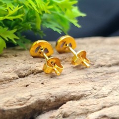 Natural Amethyst Studs Pair, 4x6mm Pear Gemstone Earrings Gold Plated Jewelry.