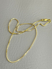 SHARP!! STAMPED 18K GOLD FILLED 1.6mm BOX CHAIN 20″ LONG FITS PENDANT NECKLACE
