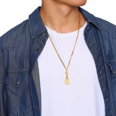 Titanium Steel Openable Urn Guitar Pendant Necklace Black/Gold/Steel Color Gifts