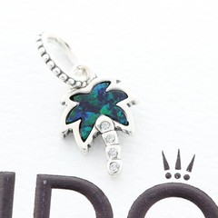 Authentic Pandora Opalescent Green Palm Tree Charm 793352C01