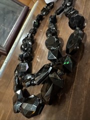 Apt. 9 Black Faceted Necklace Crystals & Square Beads