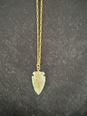 Opal Arrowhead With Gold Tone Necklace