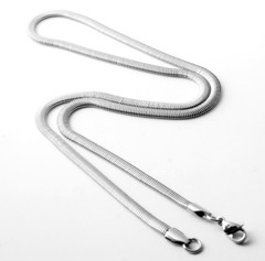 Stainless Steel Silver Flat Snake Herringbone Chain Necklace Women Men 16-24”