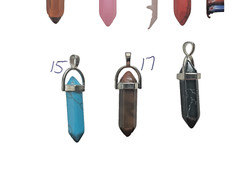 Unisex Artificial stone bullet shaped neckless with waxed cord Each