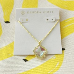 Kendra Scott Kacey Long Pendant Necklace – Gold & Dichroic Glass