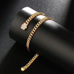 6mm-14mm Mens Miami Cuban Link Chain SOLID Stainless Steel Necklace or Bracelet