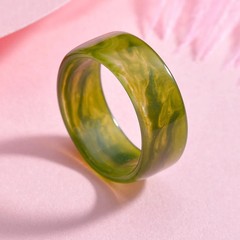 Resin Acrylic Colorful Geometric Rings Women Thin Round Modern Wedding Jewelry
