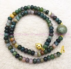 Natural 4x6mm Multicolor Indian Agate Rondelle Gems Beads Necklace 16-28″ AAA