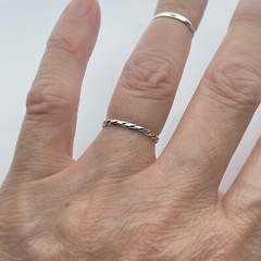 Sterling Silver Twist Ring, Stackable Ring, Silver Ring, Rope Ring