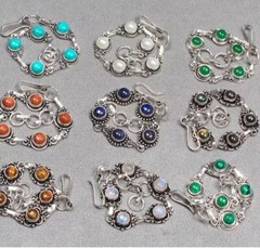 Red Sunstone & Mix Gemstone 925 Sterling Silver Plated 50 PCs Design Bracelets